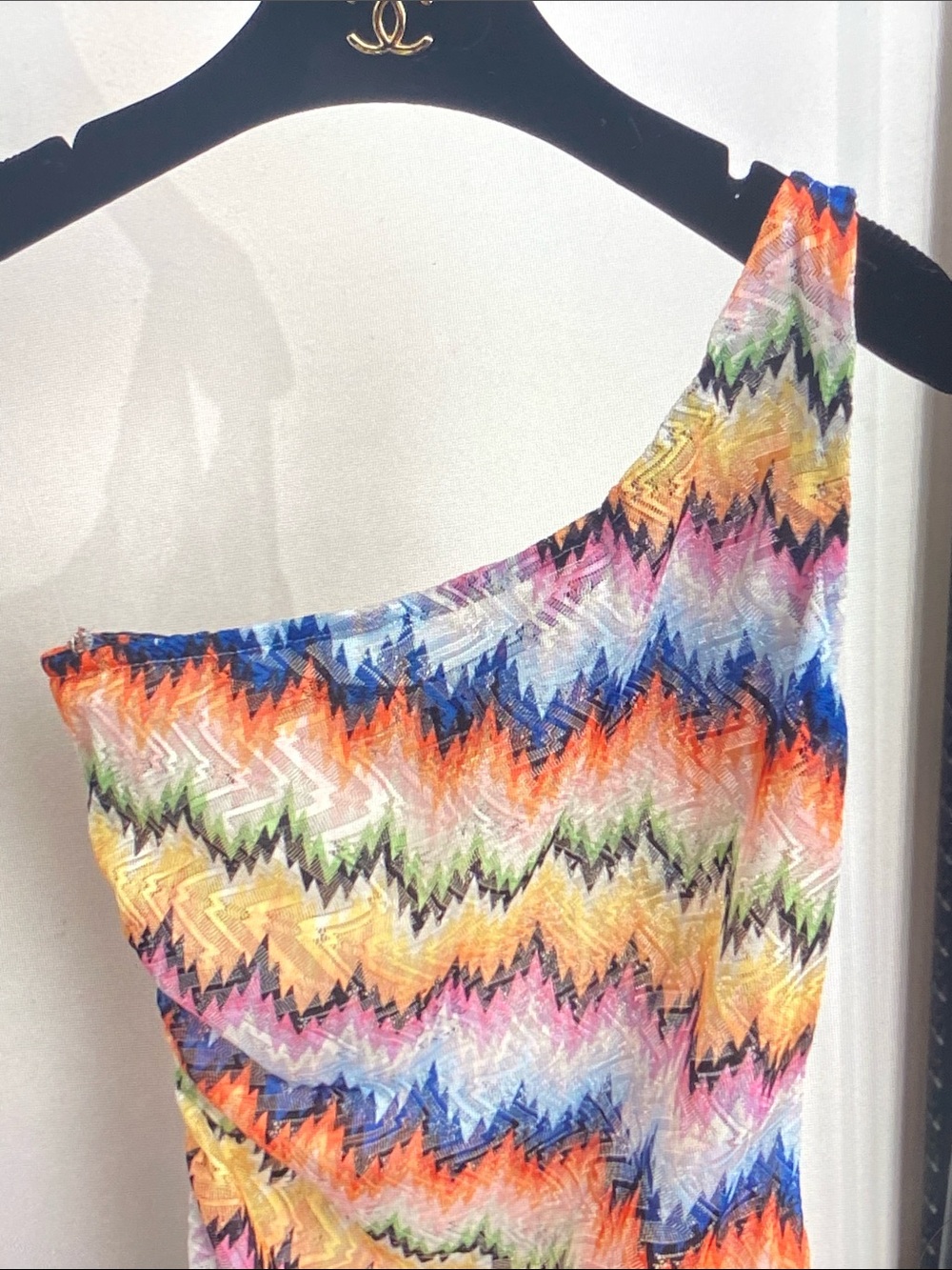 Missoni Multicolor One-Shoulder Fringe Dress - Picture 2 of 8